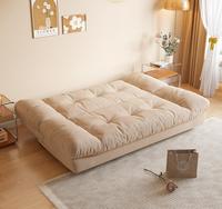 Sofá Cama Moderno en Forma de Nube, Plegable, Altura Ajustable, Sofá de Doble Uso para Sala de Estar, Sofá Recto Beige de Tres Plazas
