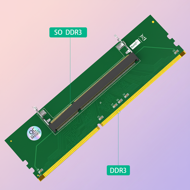 Professional so DDR3 204PIN to DDR3 240PIN Adapter DDR3 Memory RAM Connector Socket High Computer Accessories for Desktop