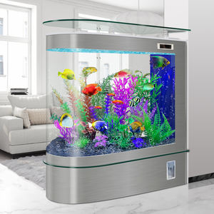 Aquarium de luxe léger, design 'Bullet Head', pour salon, petit, sur pied, grand écran, cloison d'entrée, chauffant, multicolore, 25W PE - Product Image 6