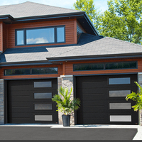 Porte de garage sectionnelle en alliage d'aluminium pour villa, à ouverture latérale électrique, isolée thermiquement, avec panneaux en verre