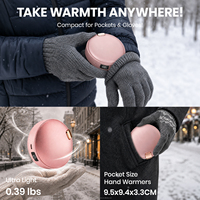 Make-up-Spiegel Handwärmer mit Licht Digitales Display Kompakt Tragbar 2-in-1 für Reisen Büro Winter Geschenk ODM OEM