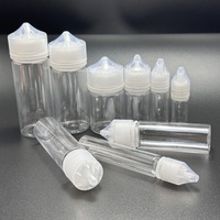 Flacon compte-gouttes à jus transparent en plastique PET CR V2 V3 10ml 30ml 50ml 60ml 100ml 120ml avec bouchon inviolable et pointe à vis