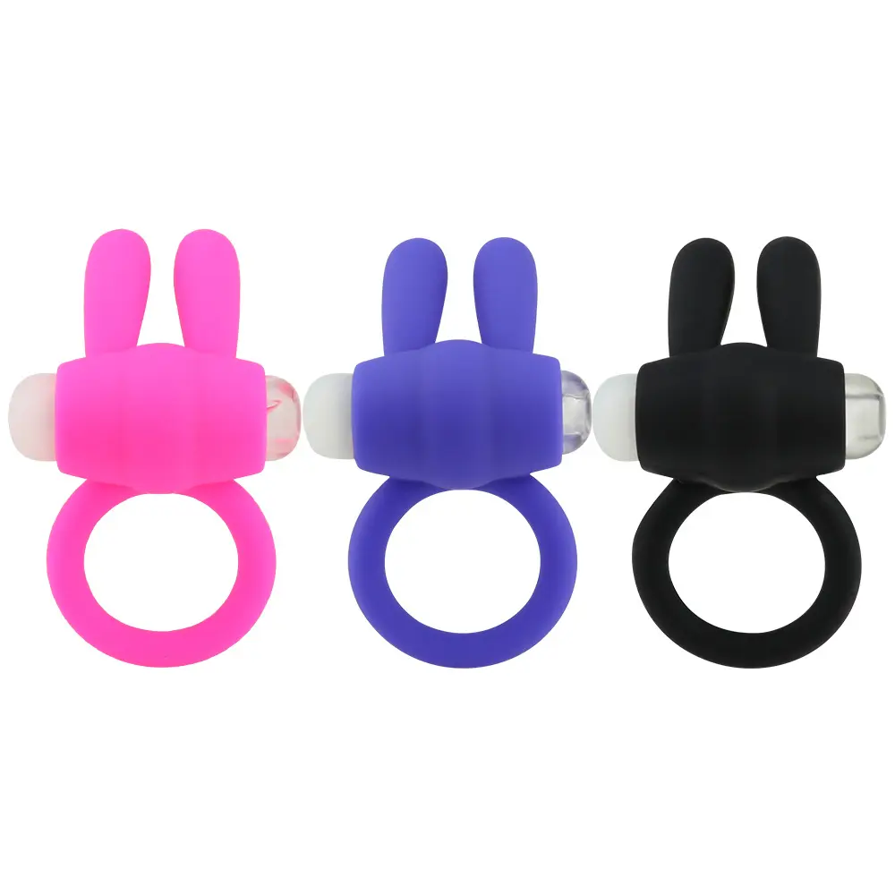 Juguetes sexes anillos vibradores Silicone coniglio vibratore pene Cock Ring Lock per giocattolo del sesso maschile