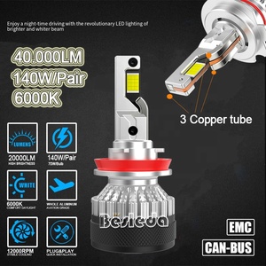 ODM LED phares ampoule voiture 6000K 2 pièces 140W 40000Lumen haute et basse faisceau remplacement mise à niveau xénon HID aux lumières LED - Product Image 6