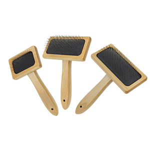 Peigne de toilettage pour animaux de compagnie, manche en bois, lame en métal, pour chien et chat, élimination des poils, démêlage et démoussage - Product Image 5