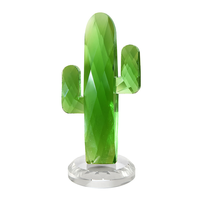 Support de Bague en Verre Cactus Diamanté Écologique Luxe Noël Élégant Sculpté Gravé Décoration Attrape-Soleil Neopoly