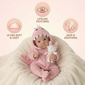 Muñecas Bebé Reborn de Silicona de 45 cm con Cuerpo de Vinilo y Silicona, Disfraz de Dinosaurio Rosa, Muñeca Bebé Reborn para Muñecas de 18 Pulgadas - Product Image 5