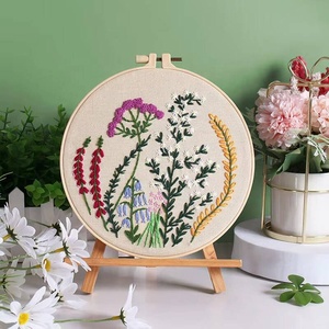 Kits de broderie florale 3D, artisanat en coton, point de croix pour décoration murale de Noël, décoration de la maison - Product Image 2