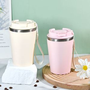 Taza de Café Clásica de Acero Inoxidable de Doble Pared y Aislamiento Térmico de 380 ml con Exterior de Plástico y Logotipo Personalizado - Product Image 4