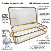 Boîte de rangement pliable en plastique transparent avec poignées et fermeture éclair pour décorations de Noël de qualité supérieure, à placer sous le lit