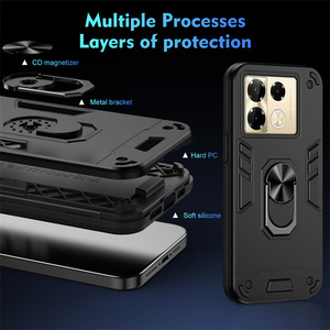 Hybrid TPU PC Armor Phone Case Anillo magnético Cubierta de protección anticaída para Infinix <span class=keywords><strong>Note</strong></span> 50s 50x50 Pro 50 Pro + 40 - Product Image 6