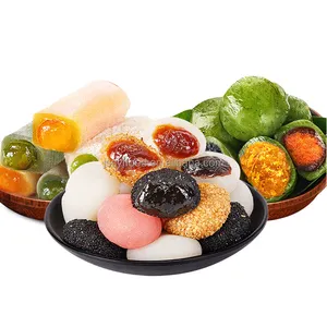 OEM بيع بالجملة وجبات خفيفة يابانية كريم نكهات فواكه مربى مليئة بالأرز كعكة موتشي وجبات خفيفة دافو