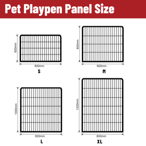 <span class=keywords><strong>Heavy</strong></span> <span class=keywords><strong>Duty</strong></span> โลหะสัตว์เลี้ยง Playpen การออกกำลังกายสุนัขรั้วสัตว์เลี้ยง Playpen <span class=keywords><strong>Kennel</strong></span> ,8แผงสีดำ80X100ซม. - Product Image 2