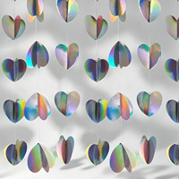 Guirlande de 2 m en papier en forme de cœur, Joyeuse Saint-Valentin, Bannière décorative pour mariage, Fournitures pour fête d'anniversaire