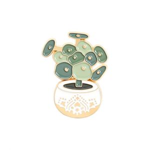 Cute Cartoon Potted Succulents Chain Lapel Pin Making <b>Milk</b> <b>Box</b> Hard Enamel Custom Metal Lapel Pin - Product Image 3