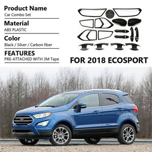 Accessoires décoratifs de voiture, Kits complets personnalisés, Kits de carrosserie chromés en Fiber de carbone noire, ensemble Combo pour <span class=keywords><strong>2018</strong></span> <span class=keywords><strong>ECOSPORT</strong></span> - Product Image 2