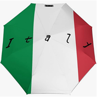 Parapluie pliant entièrement automatique de haute qualité, design italien à drainage rapide, série à motif drapeau sur le thème des pays, classique
