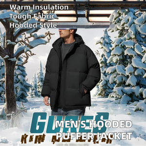 เสื้อแจ็คเก็ตขนเป็ดมีฮู้ดสำหรับผู้ชายเสื้อคลุมกันหนาวผ้าโพลีเอสเตอร์มีฉนวนหนาเป็นมิตรกับสิ่งแวดล้อม - Product Image 2
