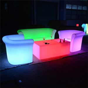 Juego de Muebles con Luz LED Inteligente, Diseño Moderno, Sofá Seccional y Sillas para Uso en Exteriores, Hecho de Plástico Resistente, Novedad 2021 - Product Image 2
