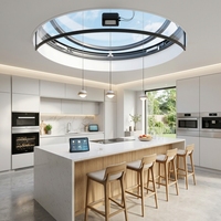 Ventana de Techo Eléctrica Automática Redonda de Aleación de Aluminio BOCHARM con Sensor de Lluvia, Alta Transparencia, Moderna, para Isla de Cocina o Exteriores