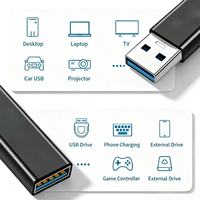 Adaptateur USB 3.0 avec boîtier métallique, extension USB 3.0 femelle vers mâle ; convertisseur USB mâle vers mâle ; connecteur USB femelle vers femelle