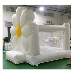 Maison gonflable blanche pour enfants, château sautant à fleurs d'intérieur, maison de rebond blanche à <span class=keywords><strong>marguerite</strong></span> - Product Image 3