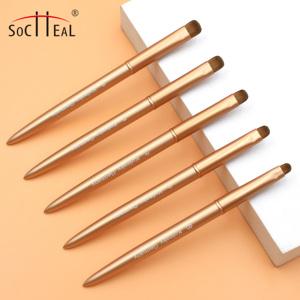 Cepillo francés para manicura con mango de Metal dorado y logotipo personalizado, bolígrafo francés para uñas Kolinsky puro de alta calidad para uñas francesas profesionales - Product Image 2