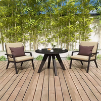 Juego de Sofás de Exterior de Diseño Nórdico en Aluminio, con Mesa de Centro Redonda, para Jardín y Patio de Villa