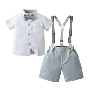 Ensemble <span class=keywords><strong>de</strong></span> vêtements pour bébé garçon avec chemise à manches courtes et nœud papillon élégant, adapté à un usage quotidien et à des occasions formelles - Product Image 5