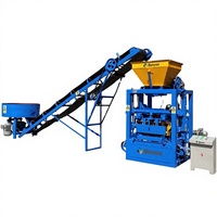Machine semi-automatique de fabrication de briques creuses QT4-24 pour la production de blocs de béton perméable et de briques de ciment pour routes