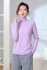 Suéter de <span class=keywords><strong>cuello</strong></span> <span class=keywords><strong>alto</strong></span> de Cachemira 100% sin costuras para <span class=keywords><strong>mujer</strong></span> Estilo informal Cómodo y elegante para el invierno - Product Image 4