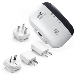 Répéteur WiFi double bande 2,4 GHz 300 Mbps le plus rapide, amplificateur avec antennes 2x2dBi, couverture 50-100m, installation facile, amplificateur sans fil intérieur/extérieur - Product Image 1