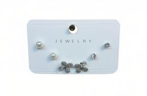 Eleganti orecchini a forma di fiore in argento con perle finte, gioielli classici da donna per l'uso quotidiano - Product Image 1