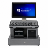 Máquina POS con teclado integrado, sistema POS con pantalla táctil de 14 pulgadas, terminal POS para supermercado, máquina de caja con Windows POS i5.