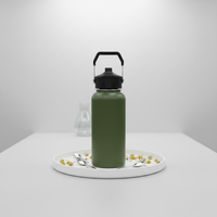 Bouteille d'eau isotherme en acier inoxydable 32oz verte, anti-fuite, avec couvercle à clapet, pour sport, gym, voyage, cadeaux d'affaires, conservation de la chaleur