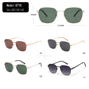 แว่นกันแดดทรงสี่เหลี่ยมผืนผ้าแบบ unisex เลนส์สีเขียวเต็มกรอบ ป้องกันรังสียูวี 400 สำหรับผู้ใหญ่ ใช้กลางแจ้ง - Product Image 3