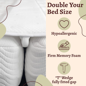 Cuscino <span class=keywords><strong>a</strong></span> Forma di T Extra Largo 30cm per <span class=keywords><strong>Letto</strong></span>, Convertitore da Twin XL <span class=keywords><strong>a</strong></span> King, Riempitivo per <span class=keywords><strong>Letto</strong></span> Diviso King con Fondo Antiscivolo - Product Image 6