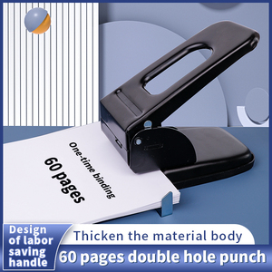 2066k đôi lỗ đấm đen kim loại giấy lỗ Punch công cụ Chất lượng cao văn phòng văn phòng phẩm mini lỗ đấm bán buôn - Product Image 2