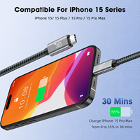 Cable USB4.0 de 40 Gbps y 240 W con Cubierta de Nailon Trenzado, Cable de Carga Rápida con Par Trenzado de Alta Velocidad, Cable C a C para Transferencia de Datos 8K