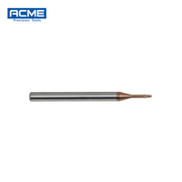 Fraise à micro-embout en carbure de tungstène HRC60, diamètre mini 1,5 mm, pour métal, 2 dents, rayon d'angle, L1=8