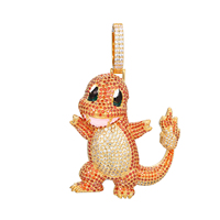 Pendentif exclusif du fabricant, grande taille, style dessin animé Meiqi, nouveau, en cuivre doré incrusté de zircone colorée sertie griffe