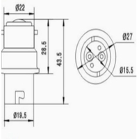 Adaptateur de douille d'ampoule B22 vers B15, convertisseur de support de lampe Swan, interrupteur de conversion B22-BA15D, base à baïonnette