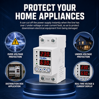 Relais de protection de tension réglable YIJIN en cuivre 2P 63A de haute qualité 110V/220V monophasé avec écran LCD en cuivre pour SVC