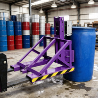 Fabricant chinois de grappin à fûts double en acier inoxydable de 1 tonne pour chariot élévateur avec commande indépendante du bec de préhension