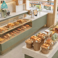 Vitrine de pâtisserie élégante en verre trempé avec éclairage LED, présentoir à pain robuste et écologique pour usage commercial