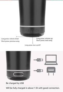 Bouteille d'eau intelligente en acier inoxydable avec isolation sous vide, protection environnementale, haut-parleur musical portable Bluetooth - Product Image 6