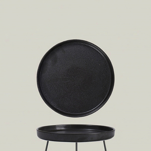 Lijado Negro Borde Vertical Profundo Plato Redondo 22,4 cm - Product Image 4