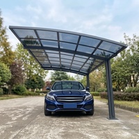 Abri de voiture en polycarbonate résistant aux typhons de catégorie 12, abri de voiture en aluminium, abri pour véhicule, abri solaire pour voiture