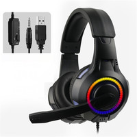 LED 3.5MM Casque de jeu Casque d'ordinateur professionnel pour joueur avec microphone pour PS4 PS5 Jeu Surround Sound Casque filaire