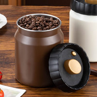 Bocaux de conservation alimentaire sous vide en acier inoxydable, étanches à la lumière, pour café, thé, sucre, avec couvercle en métal